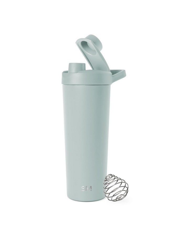Simple Modern Stainless Steel Shaker Bottle with Ball 24oz | Metal Insulated Cup for Protein Mixes, Shakes and Pre Workout | Rally Collection | Sea Glass Sage - Image 1