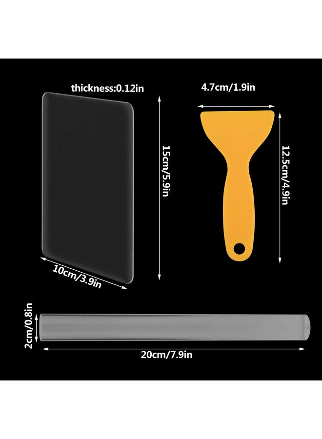Marrywindix 5 Pieces Polymer Clay Diy Tool Marrywindix Acrylic Clay Roller With Acrylic Sheet Backing Board Plastic Scraper Assisted Shovel Rubber Clay Tools Molds For Shaping And Sculpturing Modelling - Image 2
