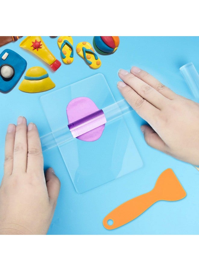 Marrywindix 5 Pieces Polymer Clay Diy Tool Marrywindix Acrylic Clay Roller With Acrylic Sheet Backing Board Plastic Scraper Assisted Shovel Rubber Clay Tools Molds For Shaping And Sculpturing Modelling - Image 4