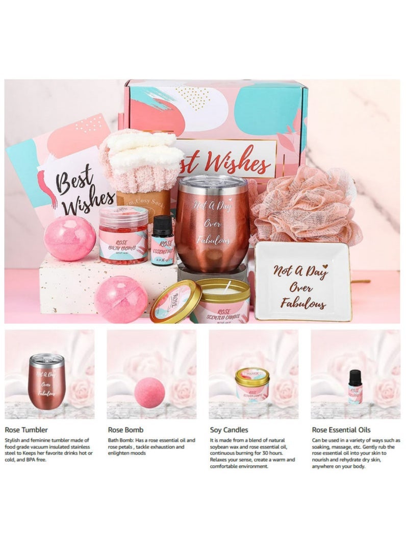 كابتن تيك Gift Set for Women, 11 Piece Scented Candle and Relaxation Spa Gift Set, Mother's Day Women's Day Gifts, Women Gifts for Colleagues Teachers Nurses, Unique Gift Ideas for Women - Image 3