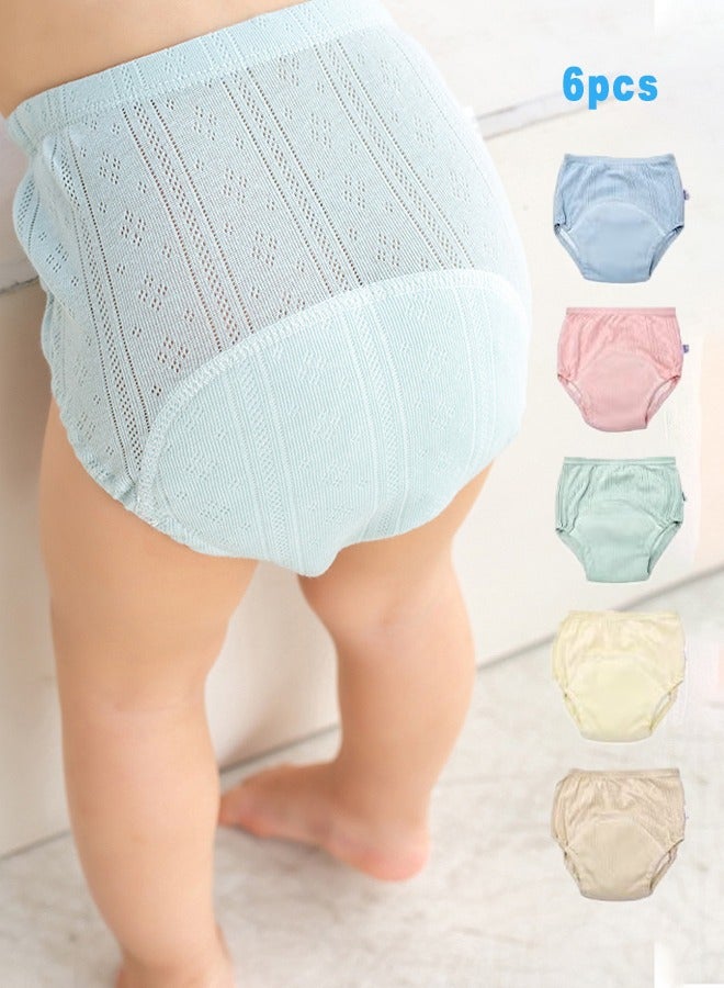 6 Pieces Breathable Potty Training Underwear, 6 Layers Breathable Cotton Absorbent Trainer Pants for Toddler Baby Boys Girls Waterproof  - Image 2