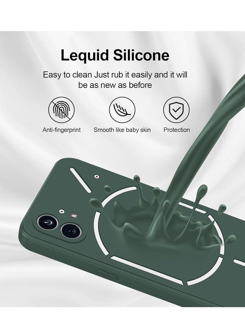 BORTONY Nothing Phone 1 Case Cover Liquid Silicone Case Camera Protection Cover Shockproof Protective Case with Microfiber Lining For Nothing Phone 1 - Image 4