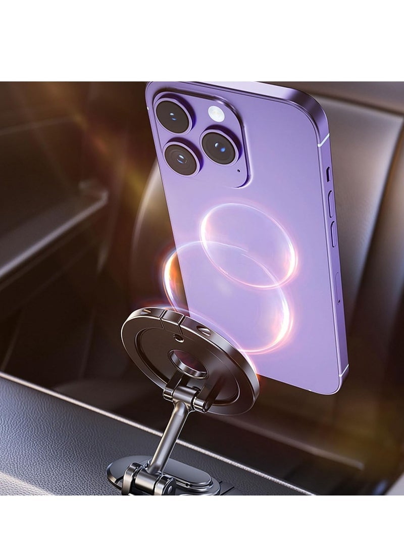 GO-DES Magnetic Phone Car Mount – 360-Degree Rotating & Folding Stand for iPhone 15, 14, 13 Pro Max Plus with MagSafe Compatibility - Image 4