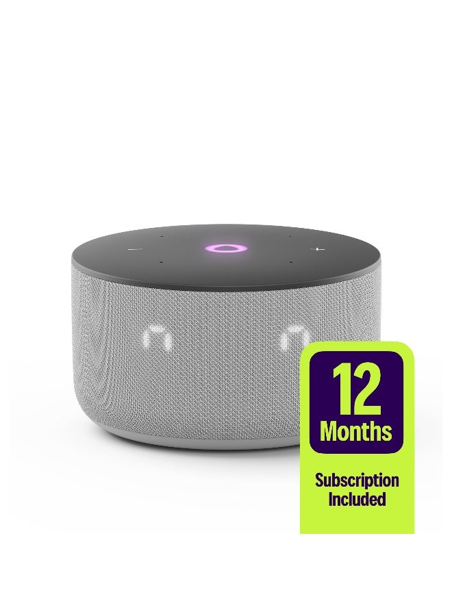 Yasmina Yango Yasmina Mini AI Smart Speaker, 12 Months Subscription Included, Bilingual Arabic & English, Quran, Music, Kids Stories, Smart Home & Family Routine Helper Grey - Image 1