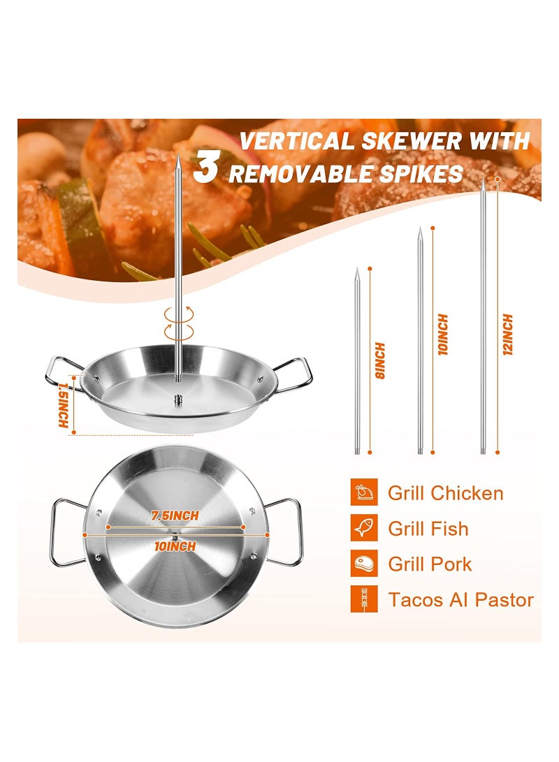 KASTWAVE SYOSI Al Pastor Skewer Griddle, Upgraded Thicken Stainless Vertical Skewer Griddle, Barbecue Grill Stand, Vertical Skewer Grill, Great for Oven BBQ Dishes, Tacos Al Pastor, Tacos, Whole Chicken - Image 2