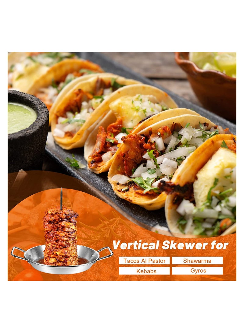 KASTWAVE SYOSI Al Pastor Skewer Griddle, Upgraded Thicken Stainless Vertical Skewer Griddle, Barbecue Grill Stand, Vertical Skewer Grill, Great for Oven BBQ Dishes, Tacos Al Pastor, Tacos, Whole Chicken - Image 4