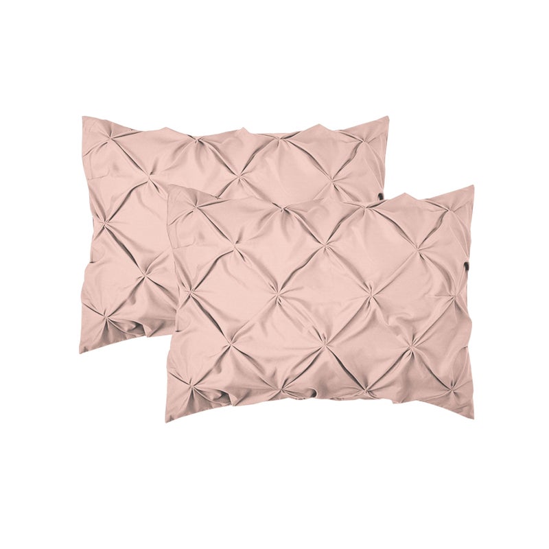 Elegant Comfort Elegant Comfort 2-Pack Sham Set Pinch Pleat Design  1500 Premium Hotel Quality Microfiber  Stylish Design-Easy Care  Wrinkle and Stain Resistant  2-Piece Sham Set  Pleated King  Light Pink  - Image 1