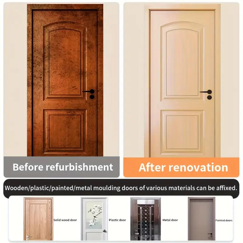 LIVECOOL Wall Paper Self-Adhesive Door Stickers for Renovating Old Doors, Waterproof,Oil Proof,PVC Vinyl DIY Decorative Wallpaper. (Brown Wooden, 60 x 152 cm) - Image 2