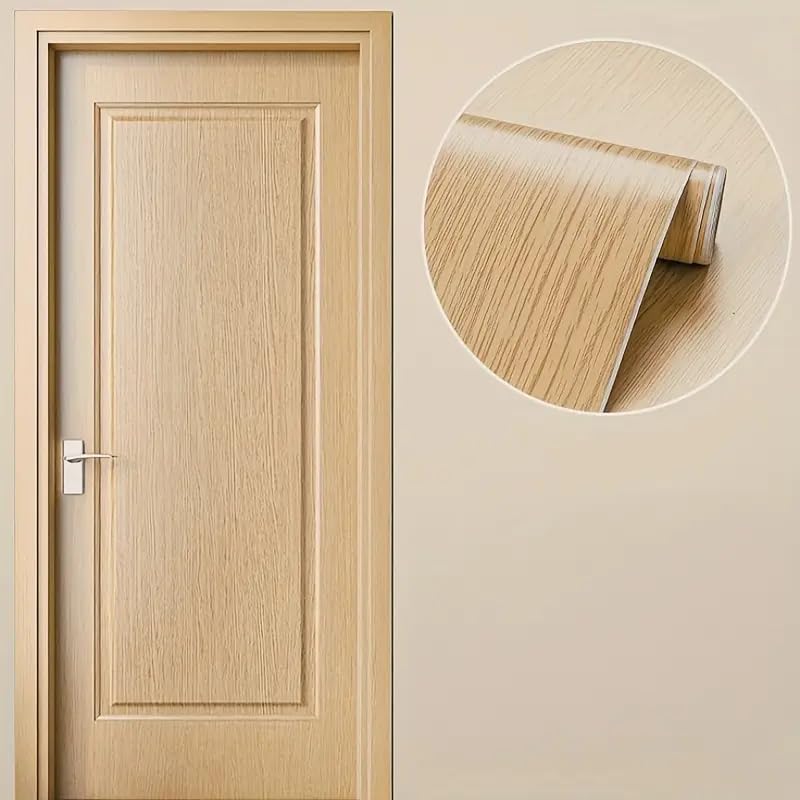 LIVECOOL Wall Paper Self-Adhesive Door Stickers for Renovating Old Doors, Waterproof,Oil Proof,PVC Vinyl DIY Decorative Wallpaper. (Brown Wooden, 60 x 152 cm) - Image 5