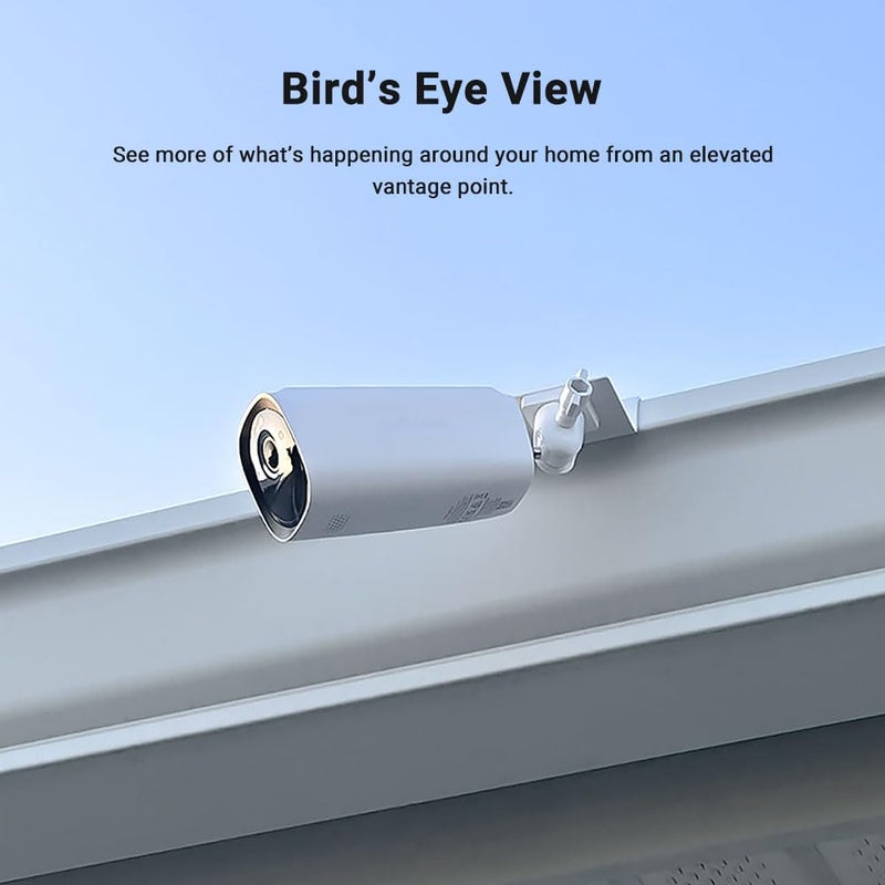 Holicfun Outdoor Security Camera Gutter Mount, Universally Compatible with Ring, Blink, Eufy, Wyze, Google Nest, Arlo, Simplisafe, and More - Down Version, White - Image 2