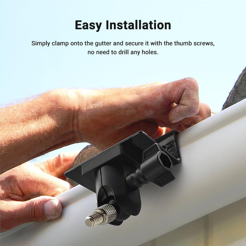 Holicfun Outdoor Security Camera Gutter Mount, Universally Compatible with Ring, Blink, Eufy, Wyze, Google Nest, Arlo, Simplisafe, and More - Down Version, White - Image 4
