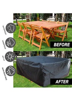 HomarKet Patio Furniture Covers, Outdoor Furniture Cover Waterproof, General Purpose, Outside Table and Chair Covers, Heavy Duty 210D (270x180x89cm)  - Image 3