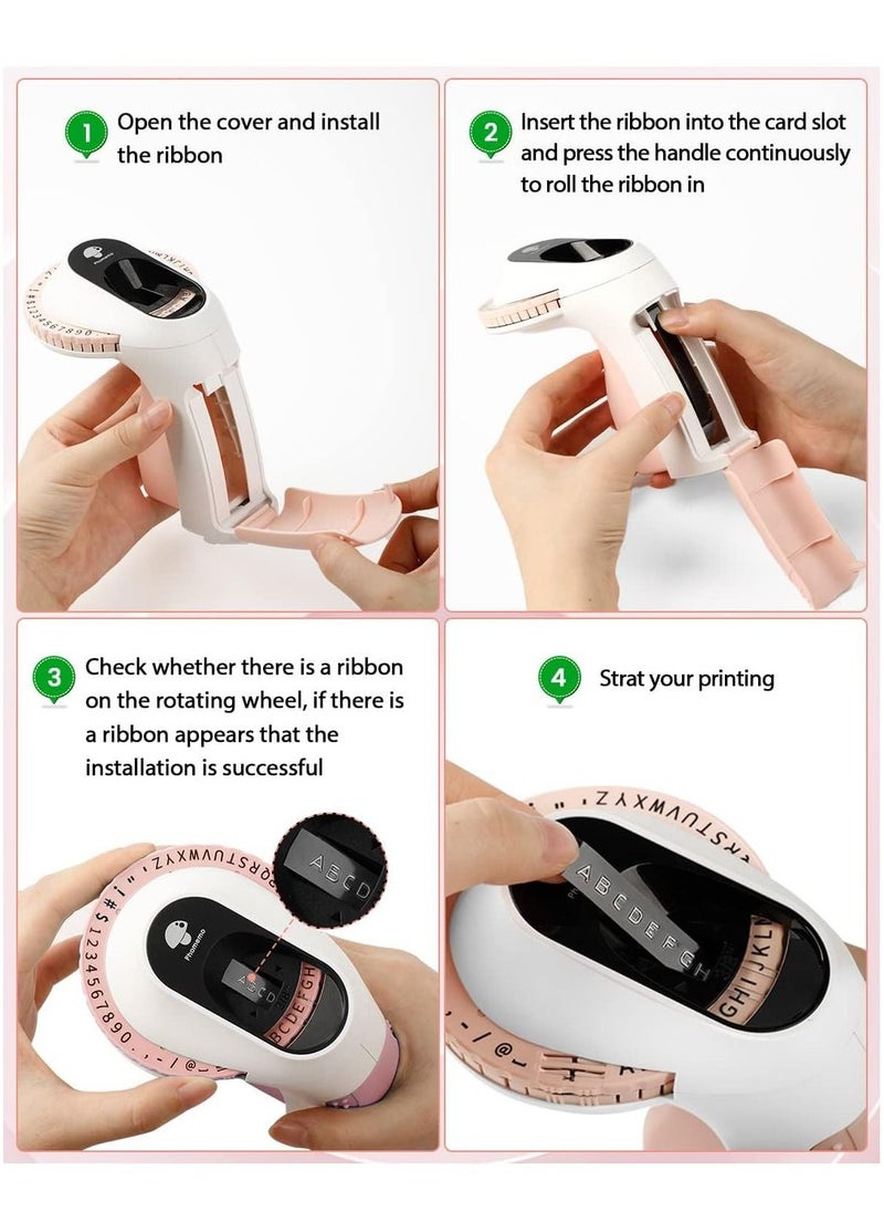 phomemo - Embossing Label Maker Machine with 6 Tapes, 3D Portable Embossed Label Printer Writer, Handheld Embosser Label Printer with 6 Rolls Emboss Tapes for Office Home Organization and DIY - Image 1