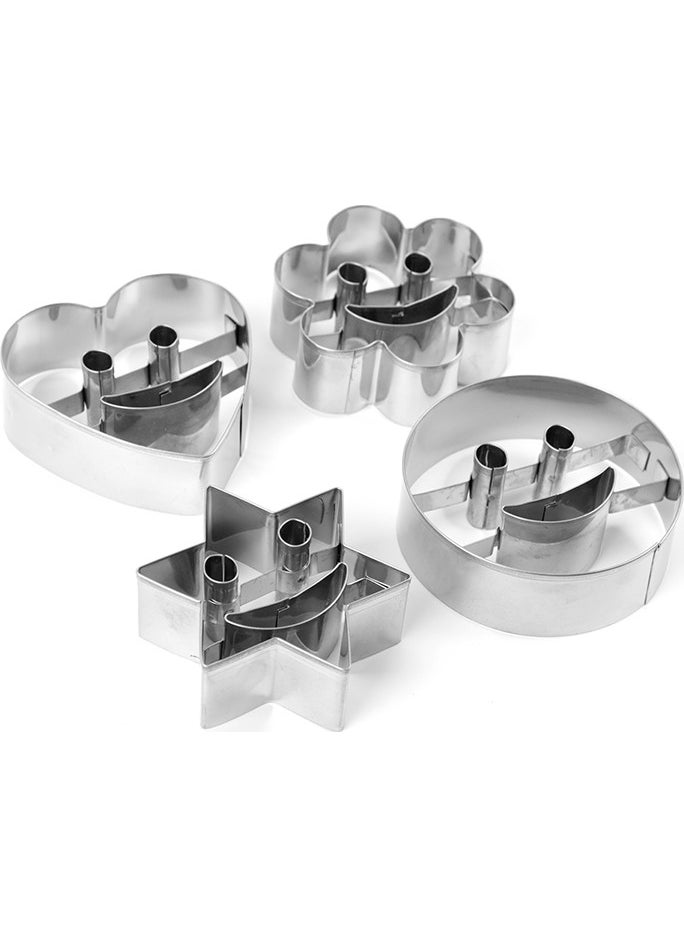 Nar Kalıp Narkalıp Smiling Face Cookie Mold 4 Pieces  - Image 1