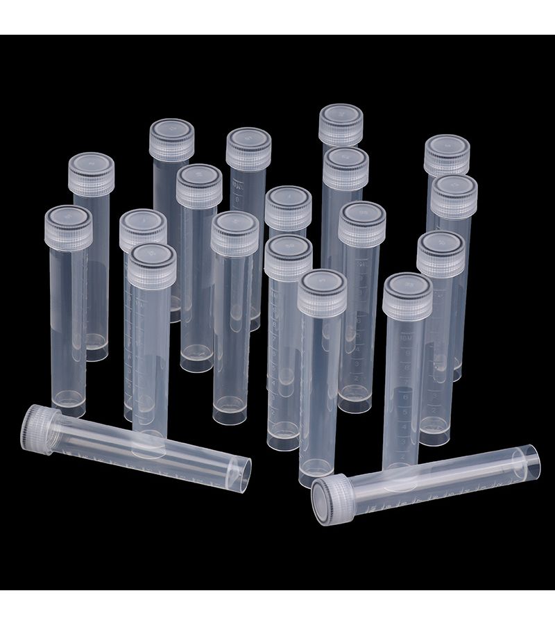 20pcs 0.34oz Plastic Test Tubes Vials Sample Containers With Screw Cap For Powder Craft - Image 1