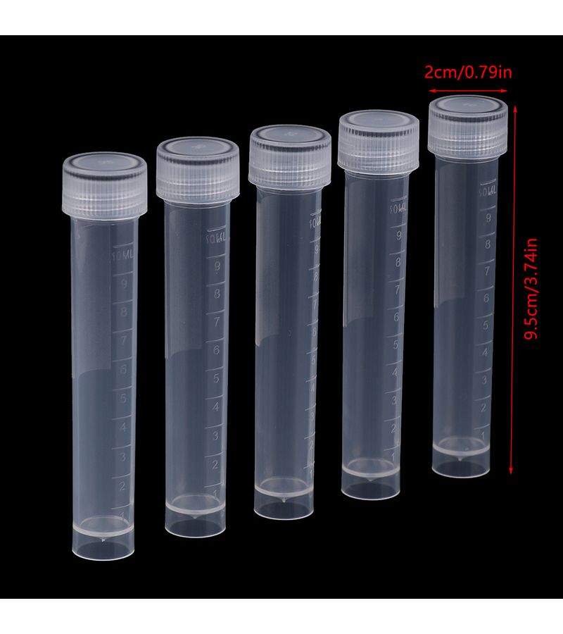 20pcs 0.34oz Plastic Test Tubes Vials Sample Containers With Screw Cap For Powder Craft - Image 3
