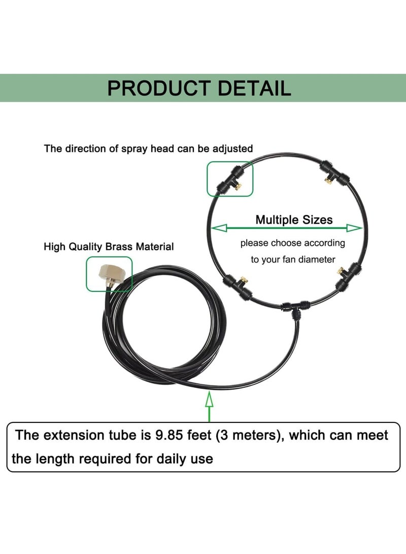SYOSI Fan Misting Kit for Outdoor Cooling, 16 Inch Misters for Patio & Garden, 9.85FT Misting Hose with 5 Brass Nozzles, Ideal for Backyard Barbecues, Parties, Events, and Heat Relief (16 IN) - Image 4