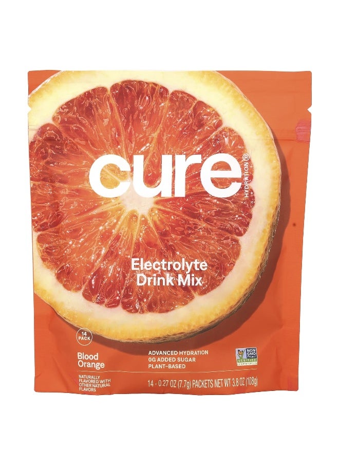 Cure Hydration Cure Hydration, Electrolyte Drink Mix, Blood Orange, 14 Packets, 0.27 oz (7.7 g) Each  - Image 1