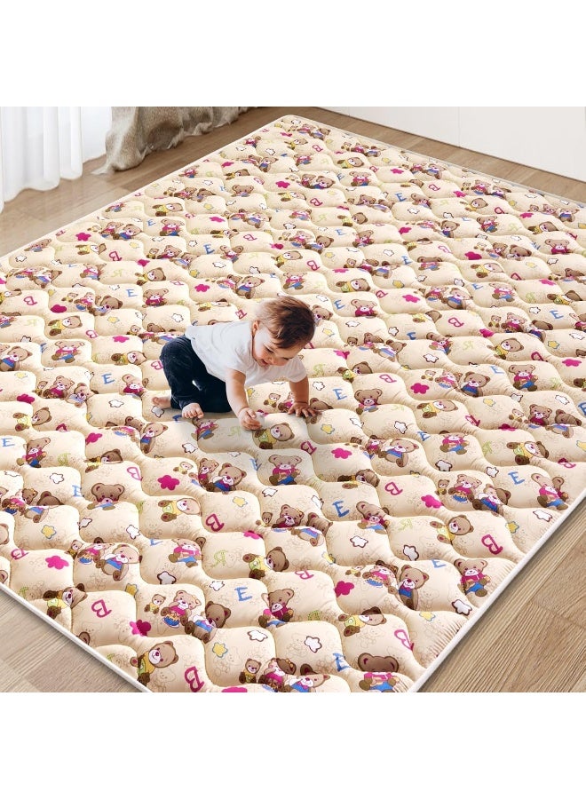 Vibe bear Baby Play Mat - 71" X 59",Premium Thicker Foam One-Piece Crawling Mat, Machine Washable, Extra Large Anti-Slip Activity Playmat for Babies, Toddlers & Infants - Image 1