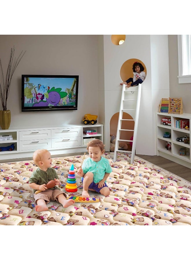 Vibe bear Baby Play Mat - 71" X 59",Premium Thicker Foam One-Piece Crawling Mat, Machine Washable, Extra Large Anti-Slip Activity Playmat for Babies, Toddlers & Infants - Image 5