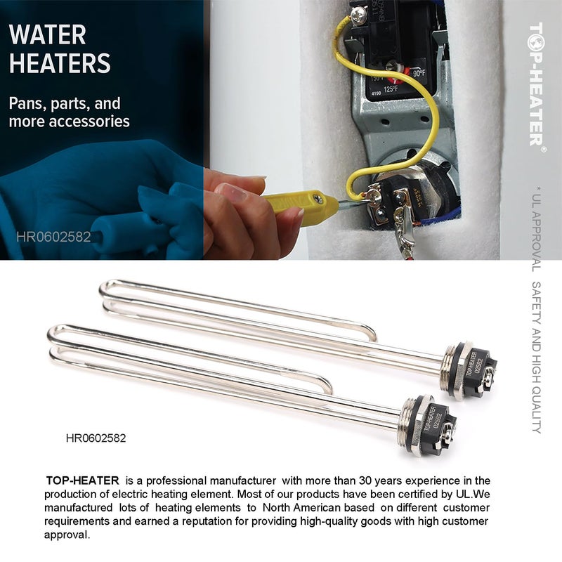 TOP-HEATER Water Heater Element 4500W Screw-In Foldback Type 02582 Water Heater Heating Elements By Top-Heater  Fits Most Models As Ao Smith  Ge  Kenmore Maytag Whirlpool  Water Heater Element Replacement 2Pack - Image 5