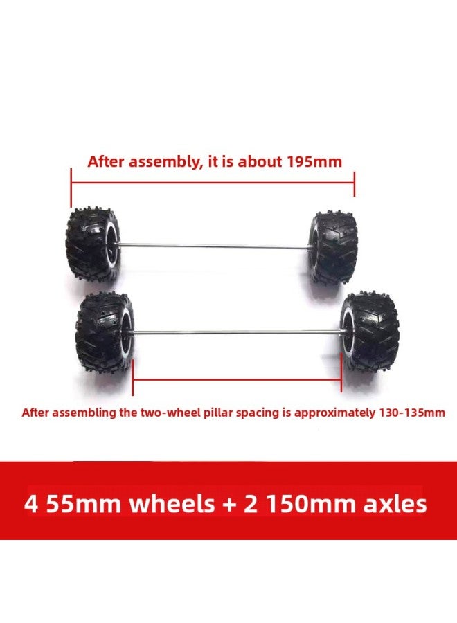 Off-road Four-wheel Drive Remote Control Toy Car Diy Parts 55*3mm Rubber Non-slip Wheels Non-slip Wheels Tires 