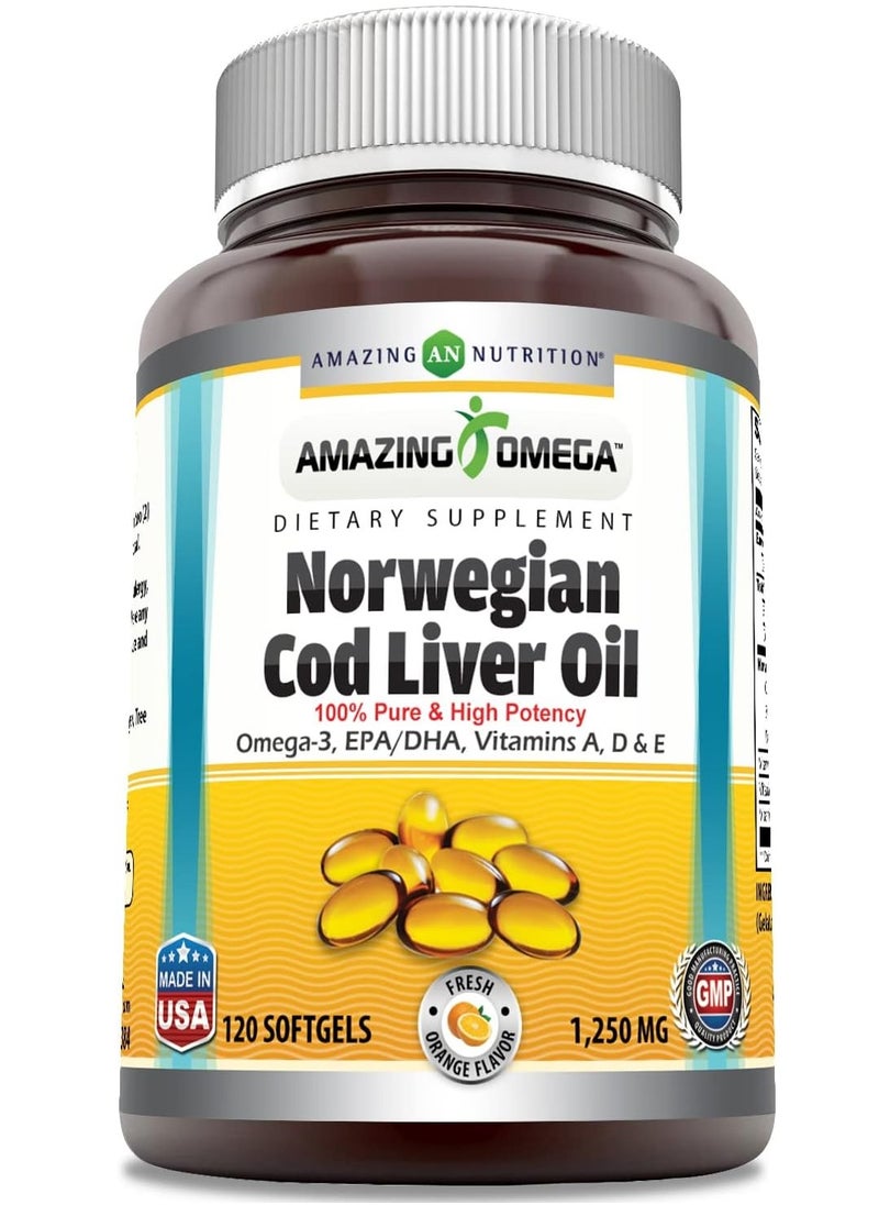 Omega Norwegian Cod Liver Oil 1250 mg 120 Softgels Fresh Orange Flavor 4 months supply - pzsku/ZAE4A41345B99D93DB5D8Z/45/1741095235/bd02584a-ced6-4ac6-b8a0-c426005b7c0c