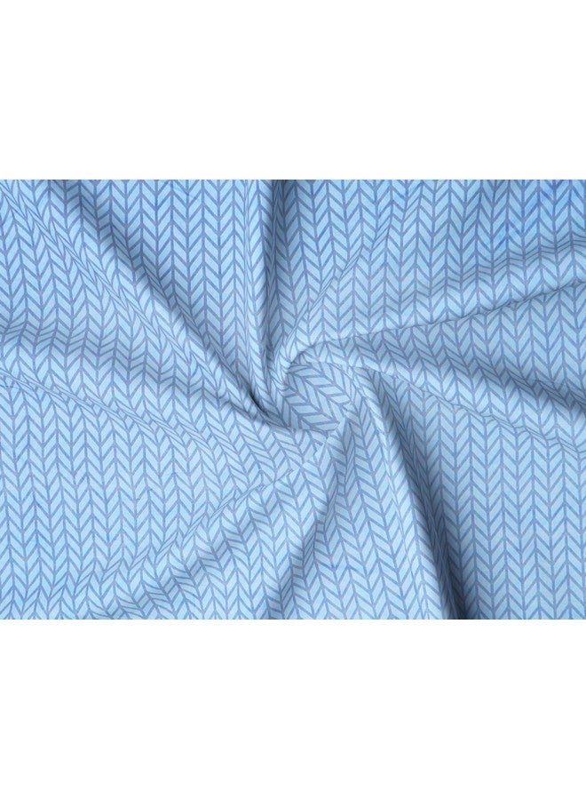 RD TREND® تقدم ملاءة سرير مفرد من بولي قطن 210 TC، حجم-60X90 بوصة (152X228 سم)، ملاءة سرير مفرد مع غطاء وسادة (18X28 بوصة) أزرق - Image 2