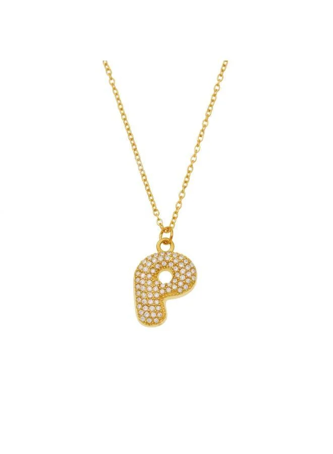 Letter P Bubble Initial Necklace