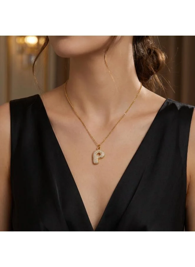 Rovaux  Letter P Bubble Initial Necklace for Women | Best Price UAE