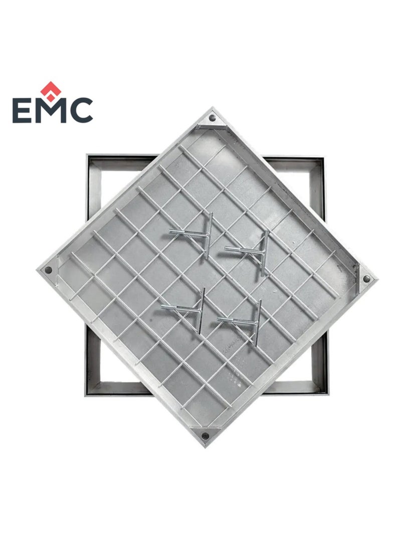 اي ام سي غطاء فتحة صرف صحي أرضية غائرة من EMC، صينية بلاط من الألومنيوم، مربع (80×80) - Image 4