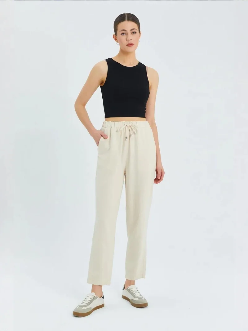 MixRay Mixray High Waist Jogger Pants with Drawstring
