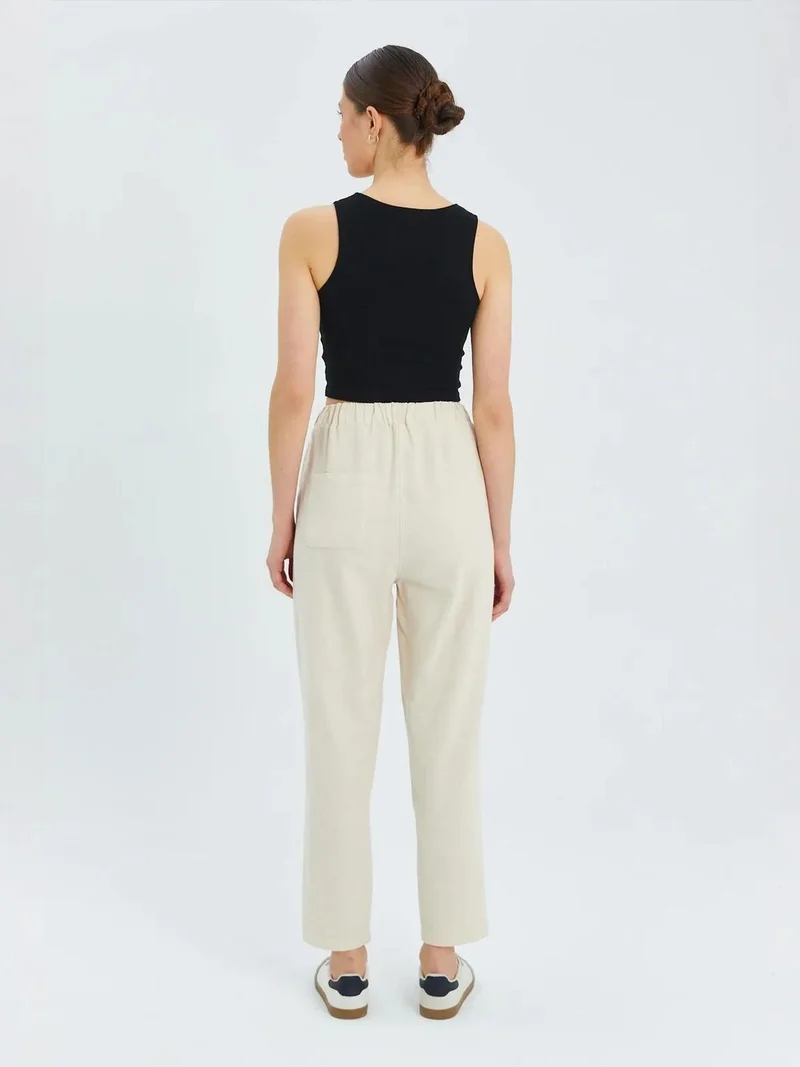 Mixray Natural Mixray High Waist Pants with Drawstring for Women | Best Price UAE