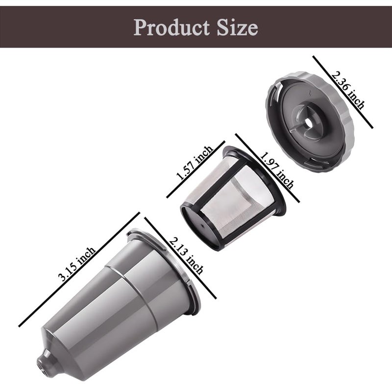 DSYJ for Keurig My K-Cup Reusable Coffee Filter, Brew Coffee or Tea, Fits K10 K15 K40/45 K55 K60/65 K70/75/79 Series with Sustainable Coffee Accessories, Gray 3 Pack - Image 4