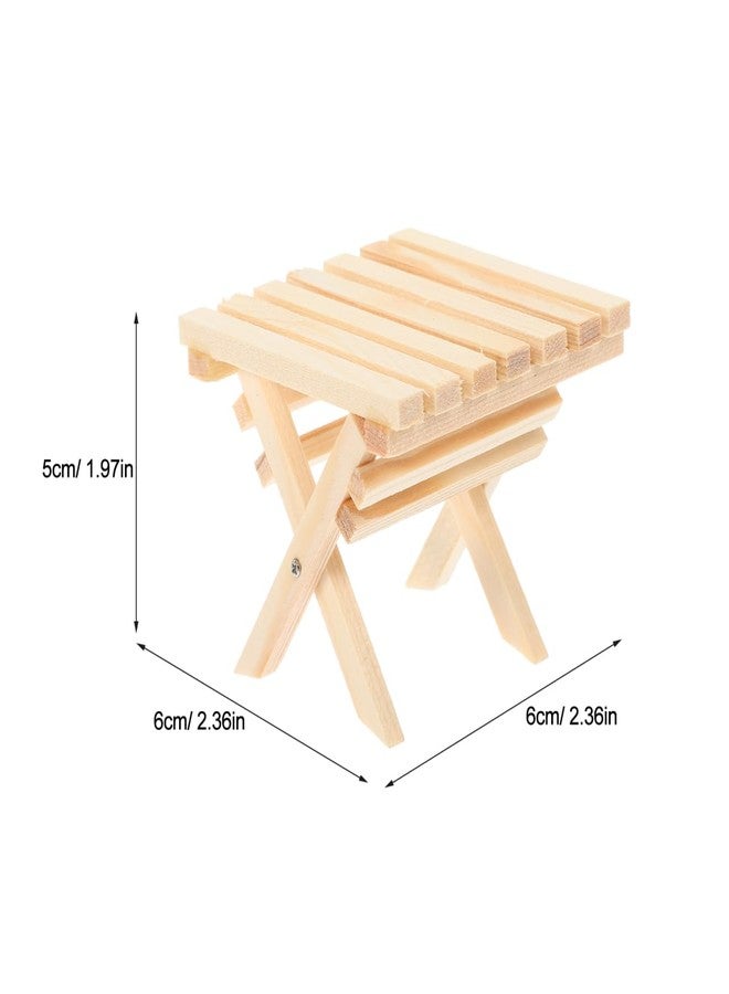 ifundom Miniature Dollhouse Folding Table 1:12 Scale Wooden Dollhouse Furniture Decor Vintage Style Mini Wood Table for DIY Doll House Accessories Dining Room Living Room Miniature Scene - Image 2