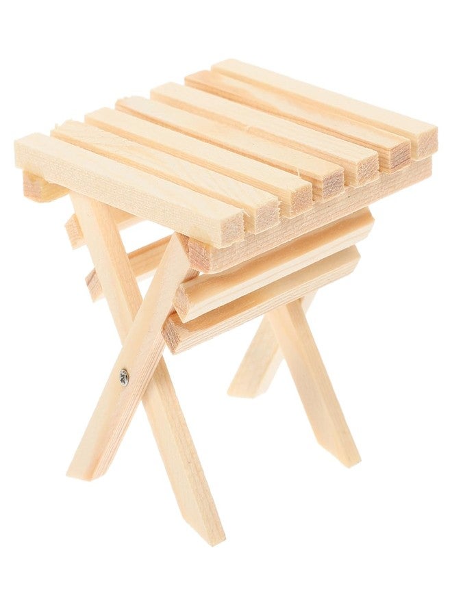 ifundom Miniature Dollhouse Folding Table 1:12 Scale Wooden Dollhouse Furniture Decor Vintage Style Mini Wood Table for DIY Doll House Accessories Dining Room Living Room Miniature Scene - Image 1
