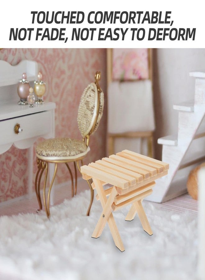 ifundom Miniature Dollhouse Folding Table 1:12 Scale Wooden Dollhouse Furniture Decor Vintage Style Mini Wood Table for DIY Doll House Accessories Dining Room Living Room Miniature Scene - Image 4