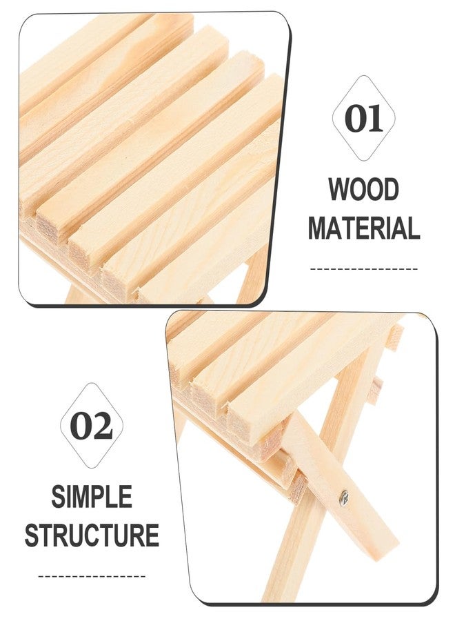 ifundom Miniature Dollhouse Folding Table 1:12 Scale Wooden Dollhouse Furniture Decor Vintage Style Mini Wood Table for DIY Doll House Accessories Dining Room Living Room Miniature Scene - Image 3