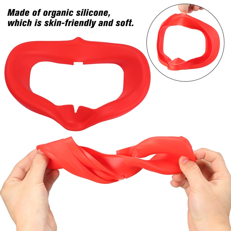 Silicone VR Face Cover: Black Organic Silicone - Signal-friendly Anti-sweat Light-leakage Prevention VR Accessory for Oculus Quest VR Gaming Enthusiasts - Image 3