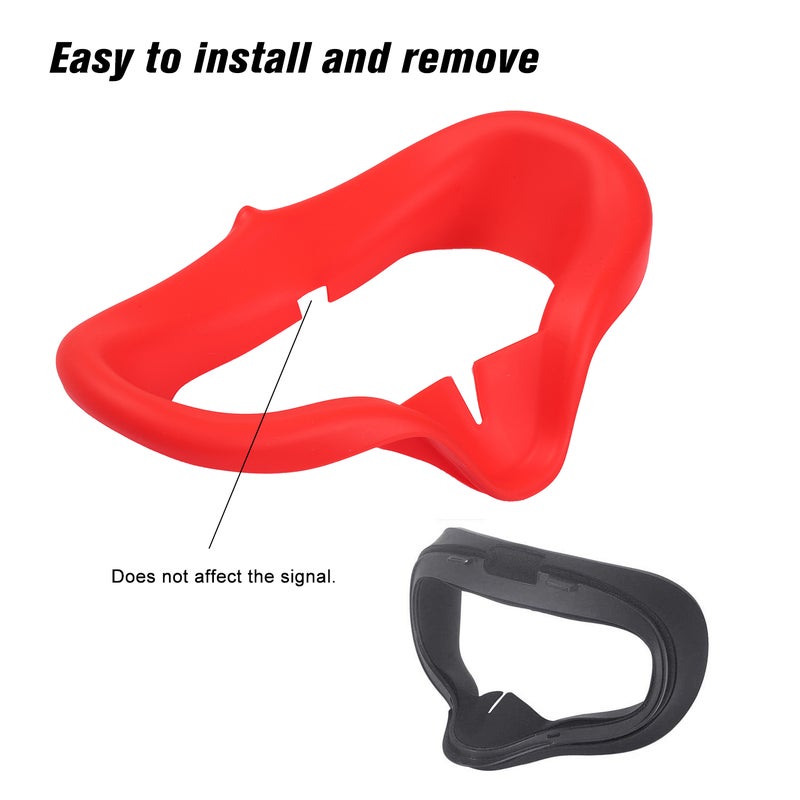 Silicone VR Face Cover: Black Organic Silicone - Signal-friendly Anti-sweat Light-leakage Prevention VR Accessory for Oculus Quest VR Gaming Enthusiasts - Image 2