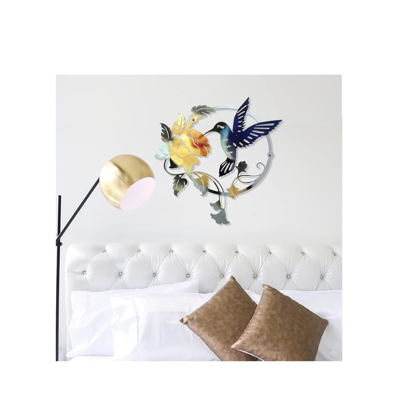 SOLARAE Metal Bird Wall Decorations Iron Flower Birds Wall Art Sculpture Vintage Garden Wall Hanging Decorations Ornaments - Image 5