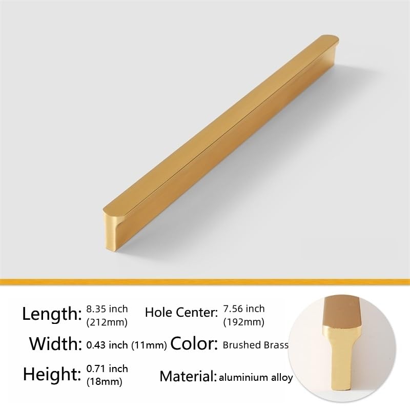 Shozafia 5 Pack Gold Cabinet Pulls Brushed Brass Kitchen Hardware Handles for Dresser Drawers T Shape Cabinet Hardware 835 inchBrushed Gold - Image 3