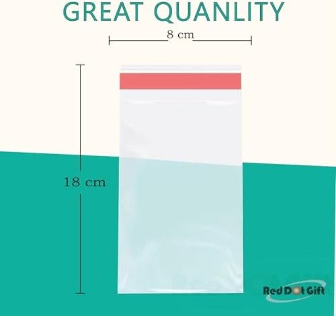 Red Dot Gift® 100 pcs (40X50+3cm) Plastic Bags self-sealing Cellophane Crystal Shiny Clear Cello Transparent Pouch Self-Adhesive Resealable for packing and  storage - Image 4