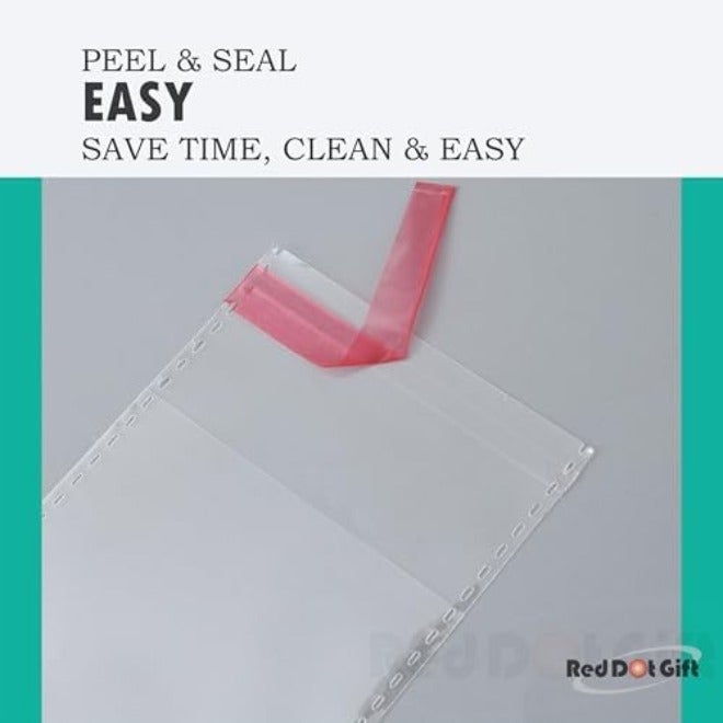 Red Dot Gift® 100 pcs (40X50+3cm) Plastic Bags self-sealing Cellophane Crystal Shiny Clear Cello Transparent Pouch Self-Adhesive Resealable for packing and  storage - Image 5