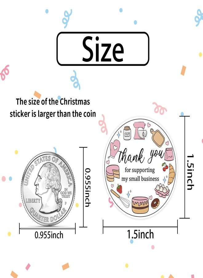 Heyfibro 500 PCS Thank You for Supporting My Small Business Stickers, 1.5 Inch Thank You Stickers for Small Business,Small Business Stickers for Packing, Party, Bags, Boxes(Baked Goods 2) - Image 2