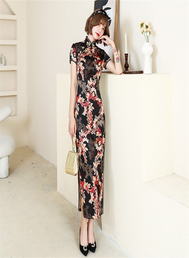 Loquat Short Sleeved Dress Black  - Image 1