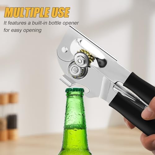 ICEKATI Commercial Can Opener, ICEKATl Can Opener Manual Heavy Duty Easy for Big Cans with Magnet, Folding Hand Crank With Comfortable Long Handles - Image 4