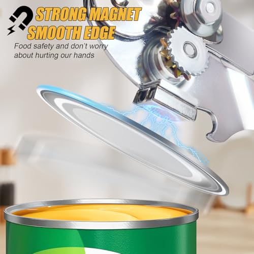 ICEKATI Commercial Can Opener, ICEKATl Can Opener Manual Heavy Duty Easy for Big Cans with Magnet, Folding Hand Crank With Comfortable Long Handles - Image 3