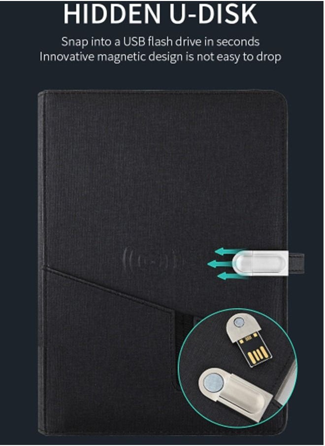 Generic - Multifunctional Notebook Binder Spiral Diary with 10000 mAh Qi Wireless Charging Notebook and 16G Portable U Disk - Image 1