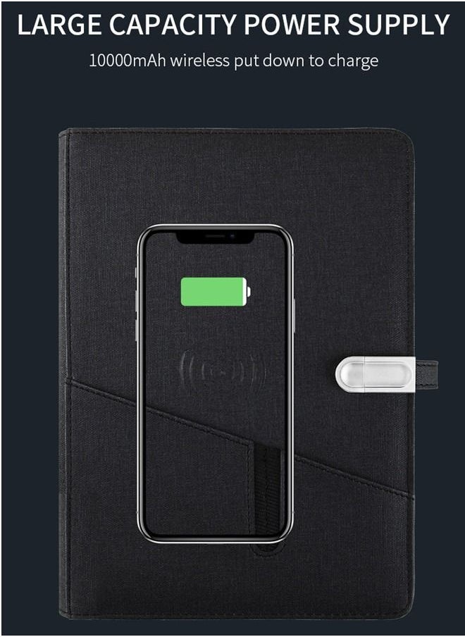 Generic - Multifunctional Notebook Binder Spiral Diary with 10000 mAh Qi Wireless Charging Notebook and 16G Portable U Disk - Image 1